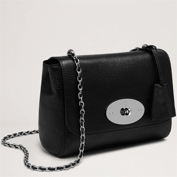 Mulberry Lily Black & Silver Toned Glossy Goat